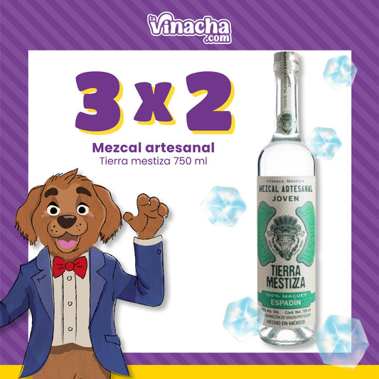 3 Bot en Mezcal  Tierra Mestiza Espadin 750 ml.